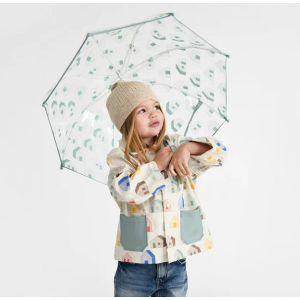 Parapluie transparent enfant - House teal