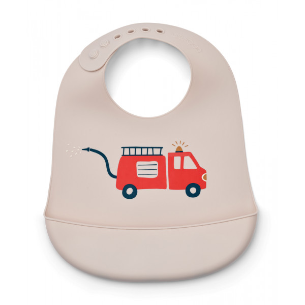 Bavoir en silicone x 2 Tilda - Emergency vehicle sandy