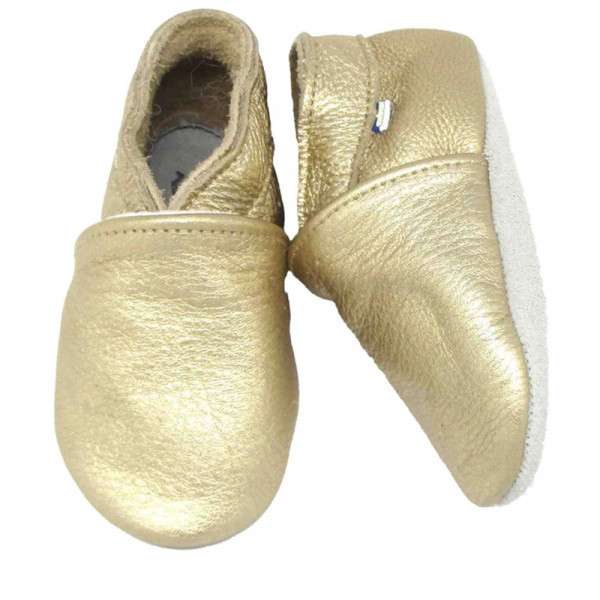 Pantoufles en cuir souple - Gold