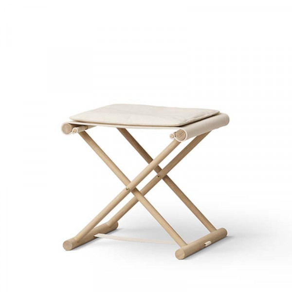 Tabouret pliable Petit enfant Camp, chêne et toile non teinté