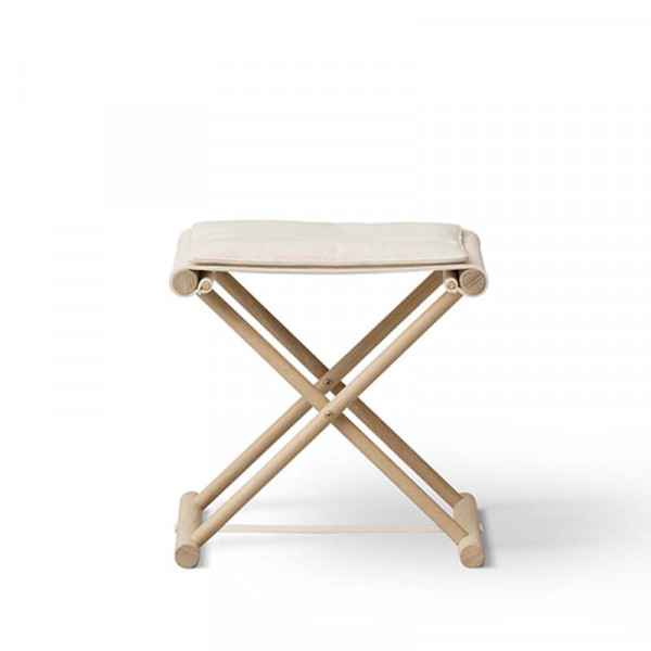 Tabouret pliable Petit enfant Camp, chêne et toile non teinté