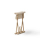 Tabouret pliable Camp, chêne et toile non teinté