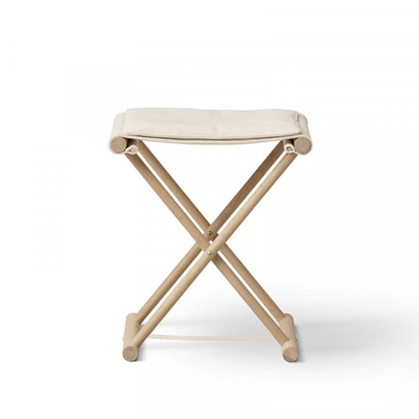 Tabouret pliable Junior Camp, chêne et toile non teinté