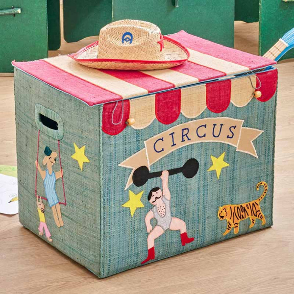 Coffre à jouets pliable en raphia - Grand modème - Circus