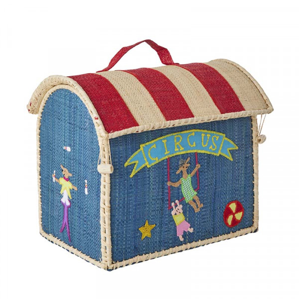 Petit coffre à jouets en raphia transportable - Circus