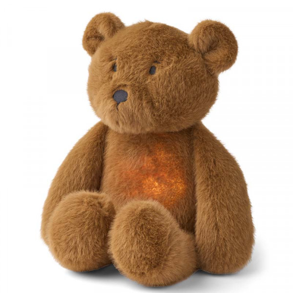 Peluche ours bruits blancs et veilleuse Hattie - Golden caramel