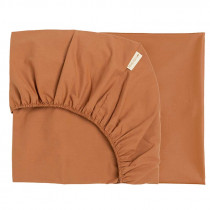 Drap housse Tibet 70 x 140 cm - Sienna brown