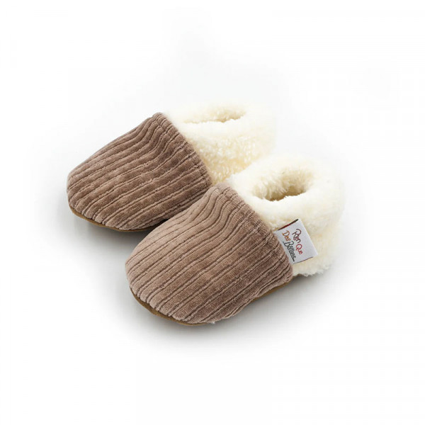 Chaussons en velours - Taupe