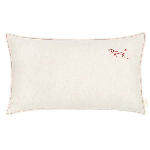 Coussin brodé L1N0 Lin français - Sand