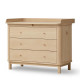 Commode 3 tiroirs Wood avec grand plan à langer - Chêne