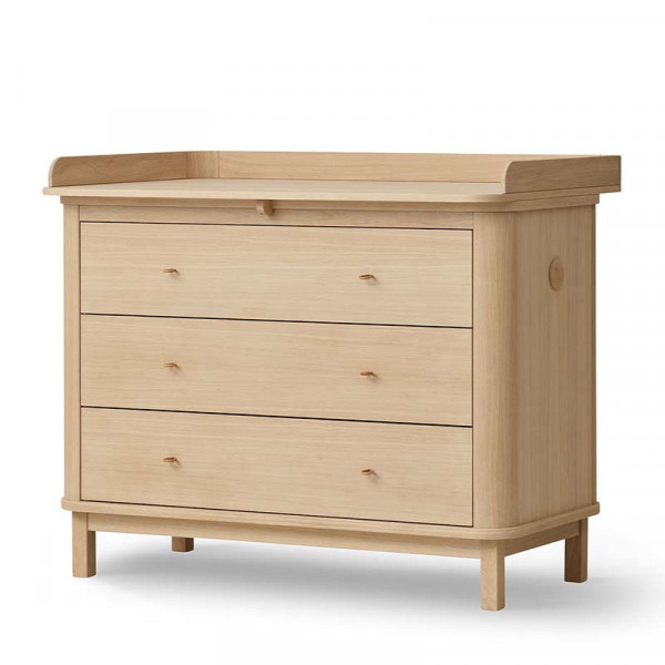 Plan à langer pour commode 3 tiroirs Wood - Chêne