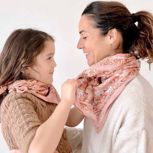 Foulard Dehli enfant - Blush