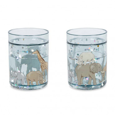 Lot de 2 verres à paillettes - Safari