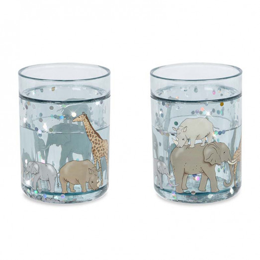 Lot de 2 verres à paillettes - Safari