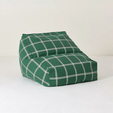 Pouf fauteuil Vibes - Vert et blanc