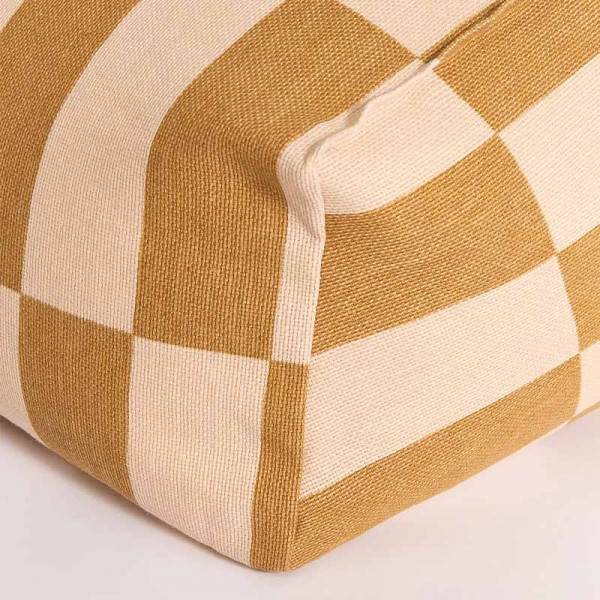 Pouf fauteuil Vibes - Moutarde et beige