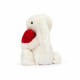 Peluche lapin Bashful Love heart - Rouge