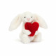 Peluche lapin Bashful Love heart - Rouge