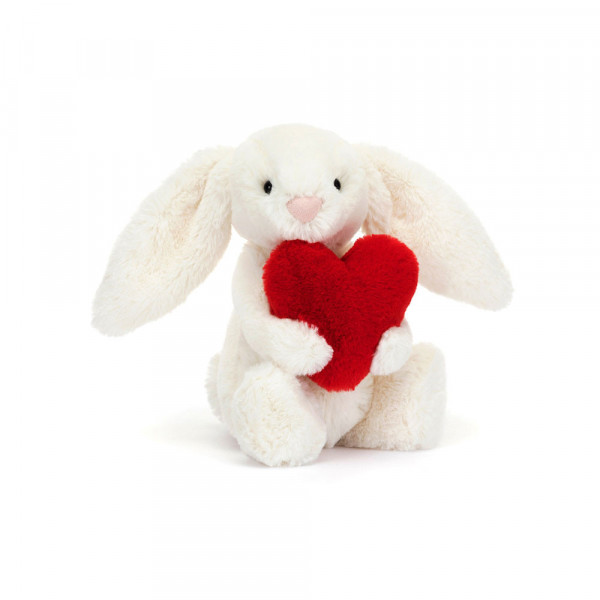 Peluche lapin Bashful Love heart - Rouge