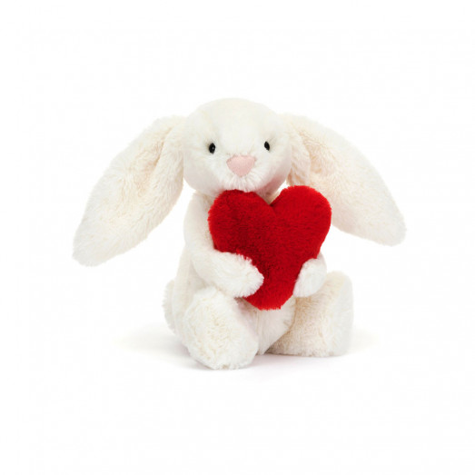 Peluche lapin Bashful Love heart - Rouge