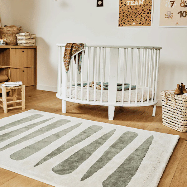 Tapis tufté coton bio - Mikado Kaki