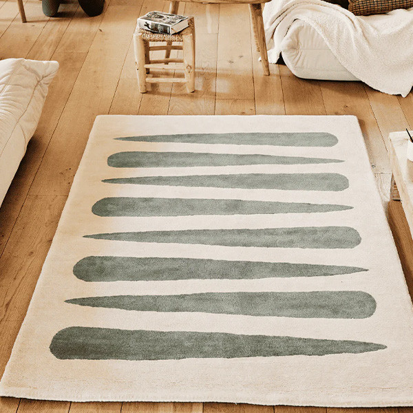 Tapis tufté coton bio - Mikado Kaki