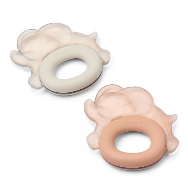 Lot de 2 anneaux de dentition Rita - Eléphant Pale tuscany sandy