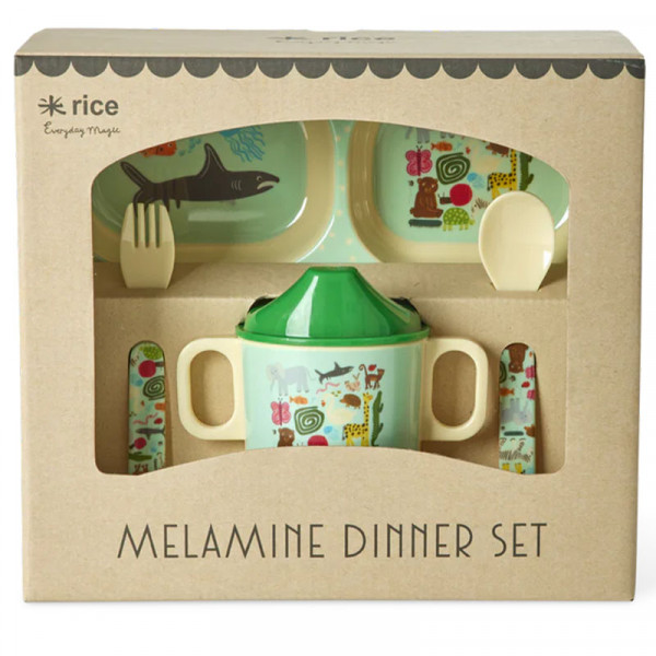 Set repas en mélamine - Menthe