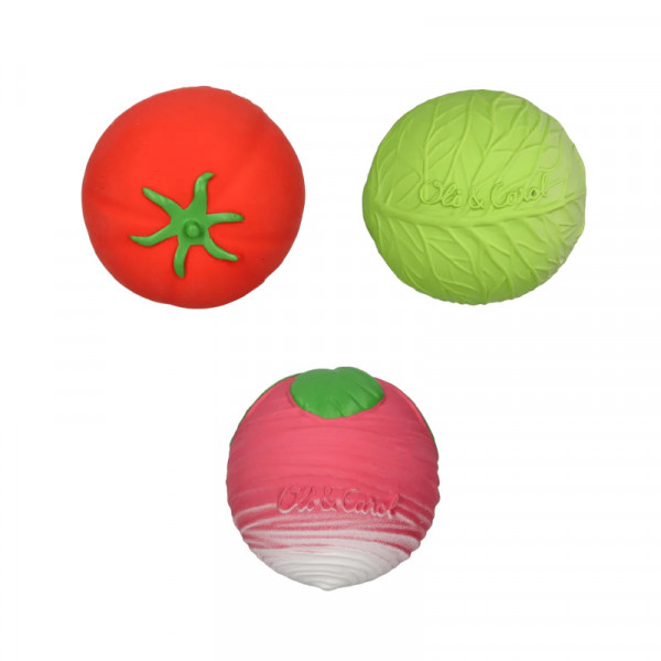 Lot de 3 balles sensorielles - Veggie salad