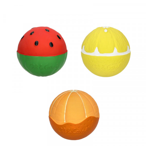 Lot de 3 balles sensorielles - Fruit salad