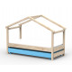 Lit Cabane Nils avec tiroir-lit - Star light - Bleu azur