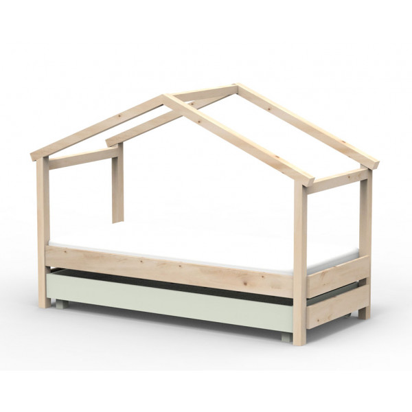Lit Cabane Nils avec tiroir-lit - Star light - Greige