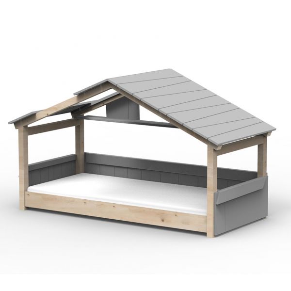 Lit cabane Noa - Star Light - Gris ciment