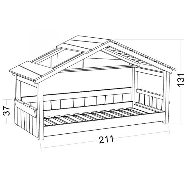 Lit cabane Noa - Star Light - Croquis