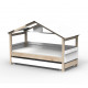 Lit Cabane Noa avec tiroir-lit - Star Light - Blanc