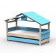 Lit Cabane Noa avec tiroir-lit - Star Light - Bleu azur