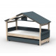Lit Cabane Noa avec tiroir-lit - Star Light - Gris basalte