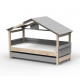 Lit Cabane Noa avec tiroir-lit - Star Light - Gris ciment