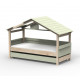 Lit Cabane Noa avec tiroir-lit - Star Light - Gris mousse