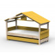 Lit Cabane Noa avec tiroir-lit - Star Light - Ocre