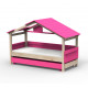 Lit Cabane Noa avec tiroir-lit - Star Light - Rose été