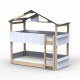 Lit Cabane superposé Noa - Star light - Bleu poudre