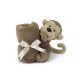 Doudou soother singe Bashful, Marron