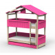 Lit Cabane superposé avec tiroir-lit Noa - Star light - Rose été