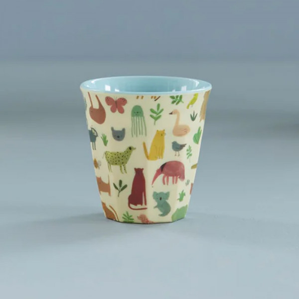 Petit verre en mélamine - Sweet jungle bleu