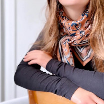 Foulard Dehli adulte - Abricot