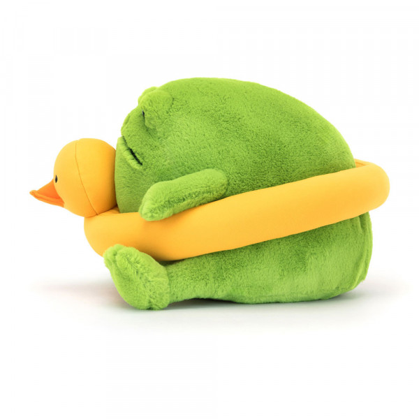 Peluche grenouille Ricky avec sa bouée