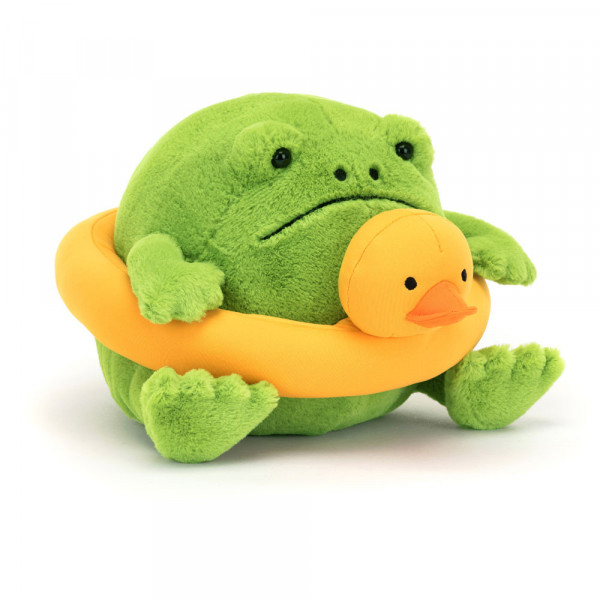 Peluche grenouille Ricky avec sa bouée