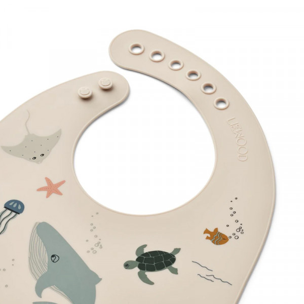 Bavoir en silicone x 2 Tilda - Sea creature sandy