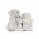 Doudou soother lapin Bashful - Gris argent
